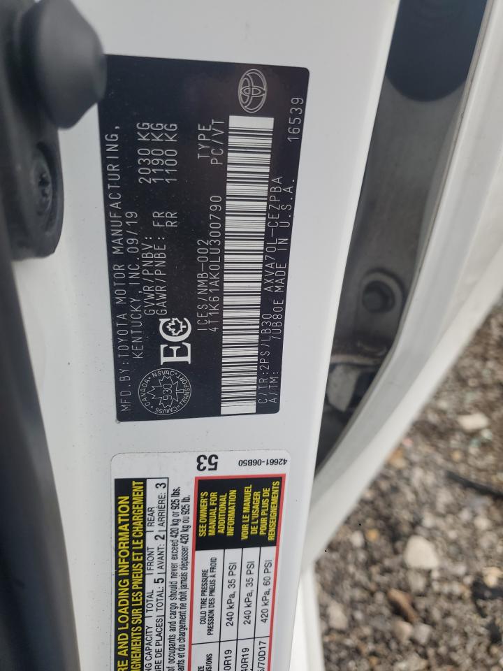 2020 Toyota Camry Xse VIN: 4T1K61AK0LU300790 Lot: 65066665