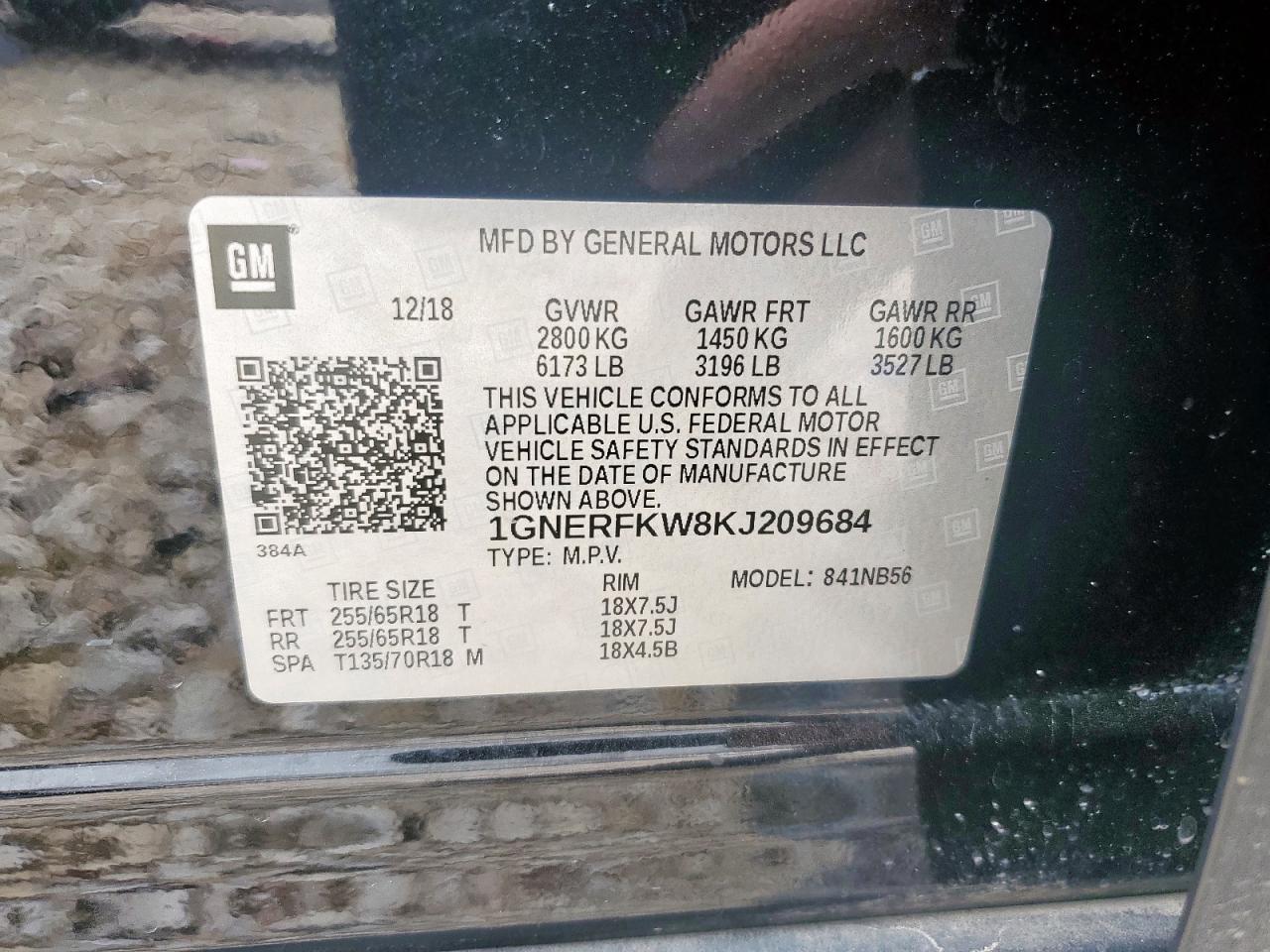 2019 Chevrolet Traverse Ls VIN: 1GNERFKW8KJ209684 Lot: 63437235