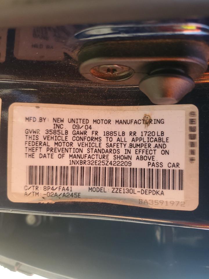 2005 Toyota Corolla Ce VIN: 1NXBR32E25Z422209 Lot: 64142465