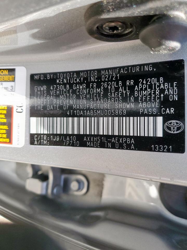 2021 Toyota Avalon Limited VIN: 4T1DA1AB5MU005869 Lot: 64990915