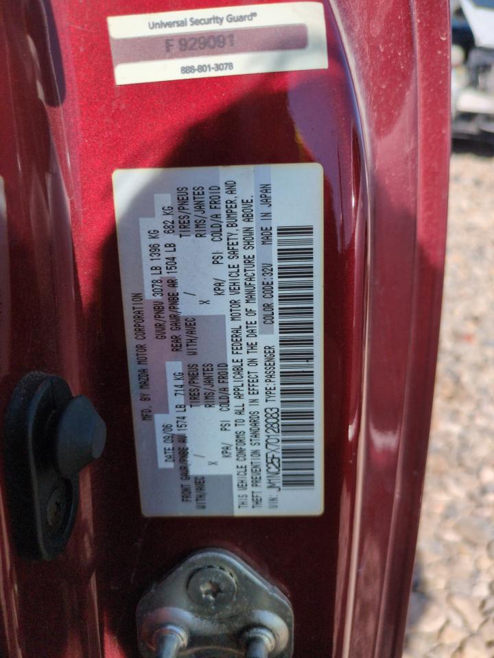 2007 Mazda Mx-5 Miata VIN: JM1NC25FX70128083 Lot: 62776165