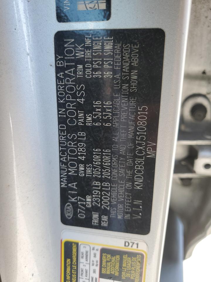 2018 Kia Niro Fe VIN: KNDCB3LCXJ5108015 Lot: 64781535