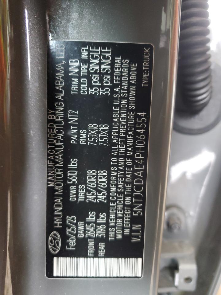 2023 Hyundai Santa Cruz Sel VIN: 5NTJCDAE4PH064554 Lot: 63836285