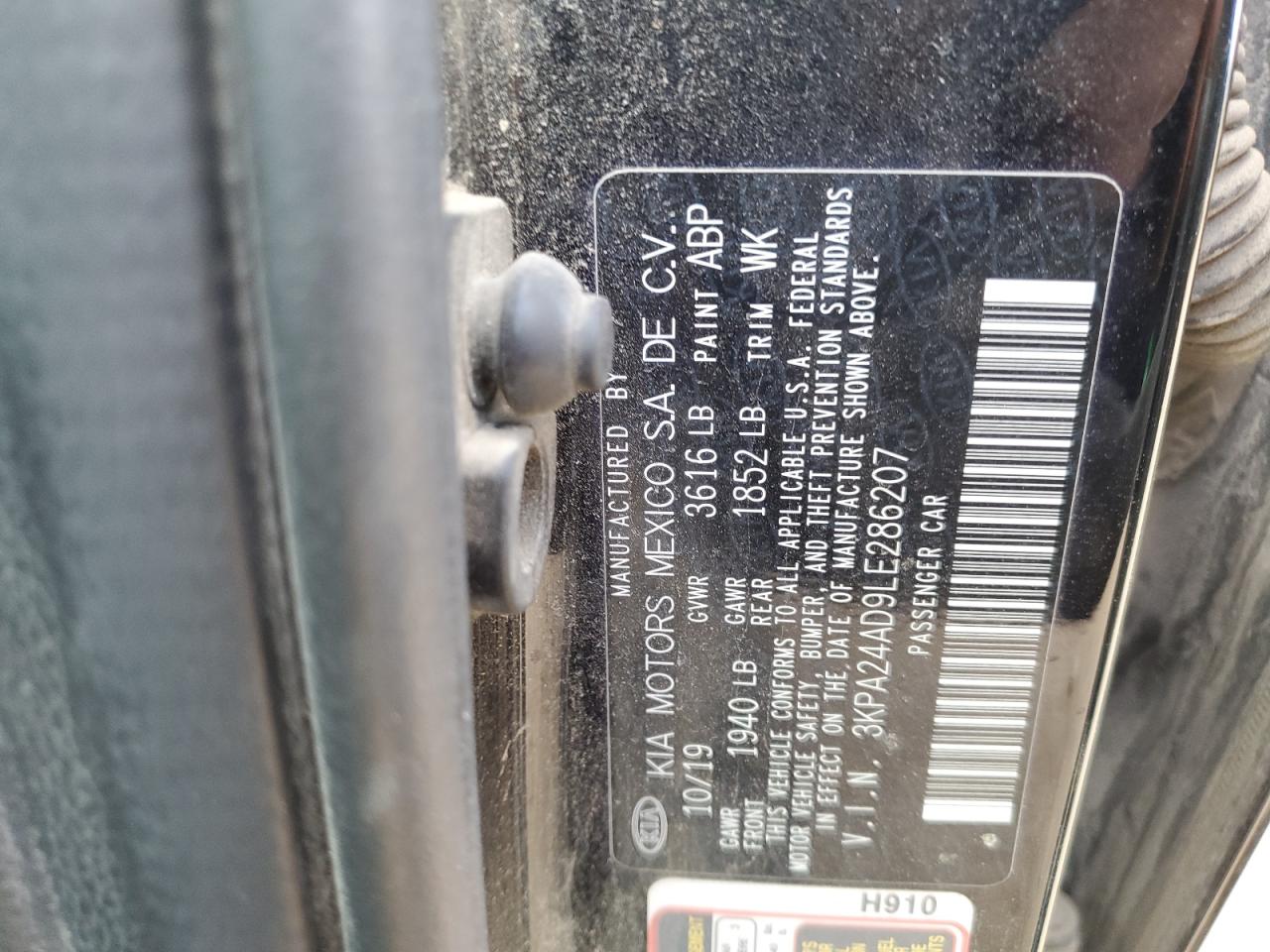2020 Kia Rio Lx VIN: 3KPA24AD9LE286207 Lot: 63261085