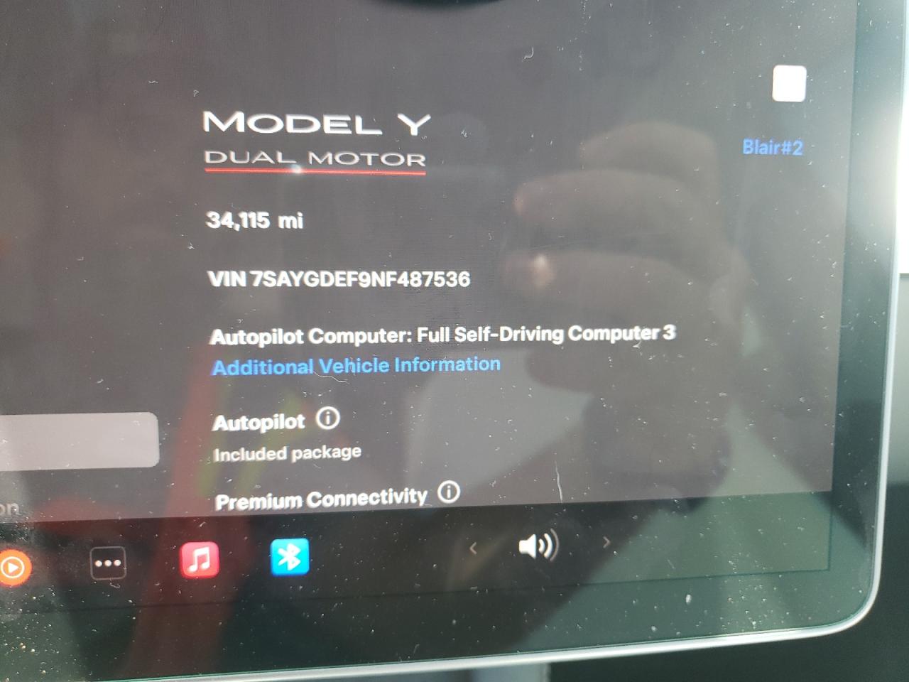 2022 Tesla Model Y VIN: 7SAYGDEF9NF487536 Lot: 63795595