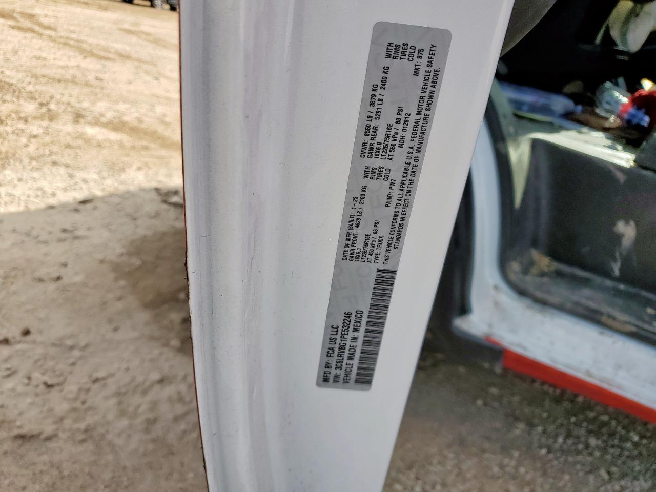 2023 Ram Promaster 1500 1500 High VIN: 3C6LRVBG1PE532246 Lot: 64959465