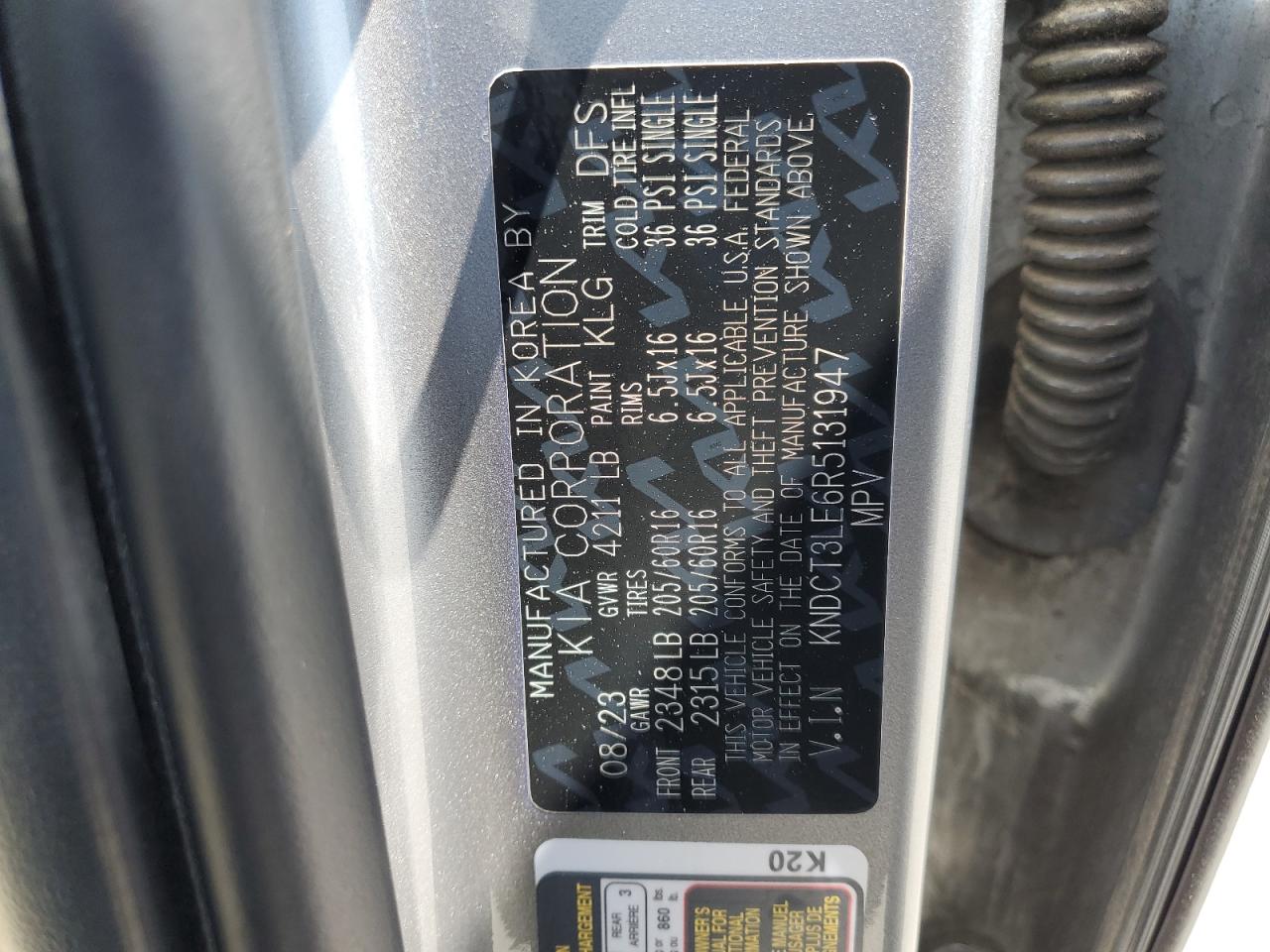 kndct3le6r5131947 KNDCT3LE6R5131947 2024 Kia Niro Sx