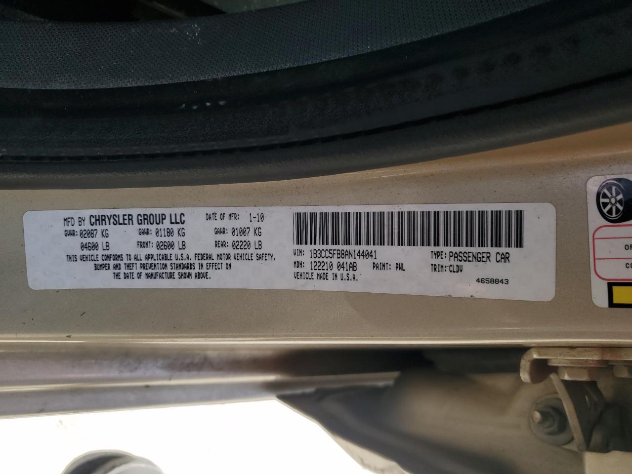 2010 Dodge Avenger R/T VIN: 1B3CC5FB8AN144041 Lot: 63143465
