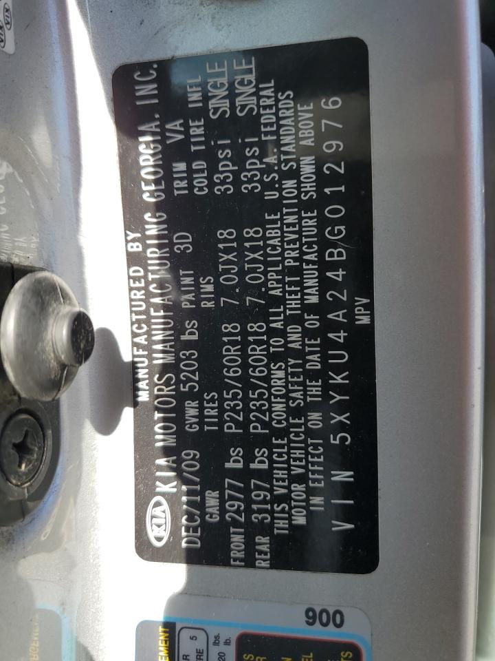 2011 Kia Sorento Ex VIN: 5XYKU4A24BG012976 Lot: 64512555