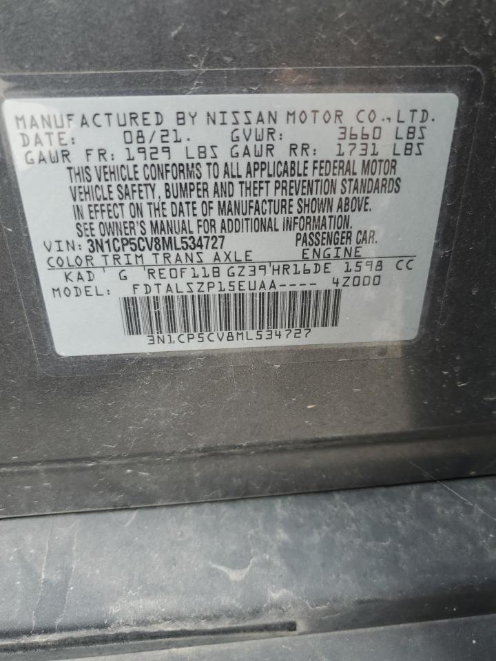 2021 Nissan Kicks Sv VIN: 3N1CP5CV8ML534727 Lot: 63236635