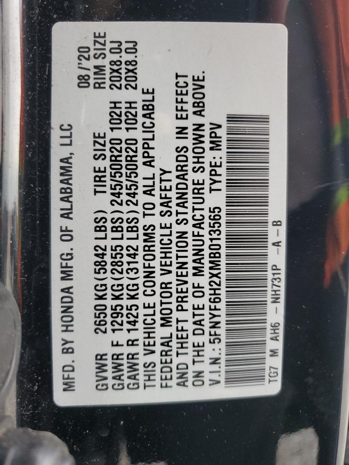 2021 Honda Pilot Se VIN: 5FNYF6H2XMB013565 Lot: 64585345