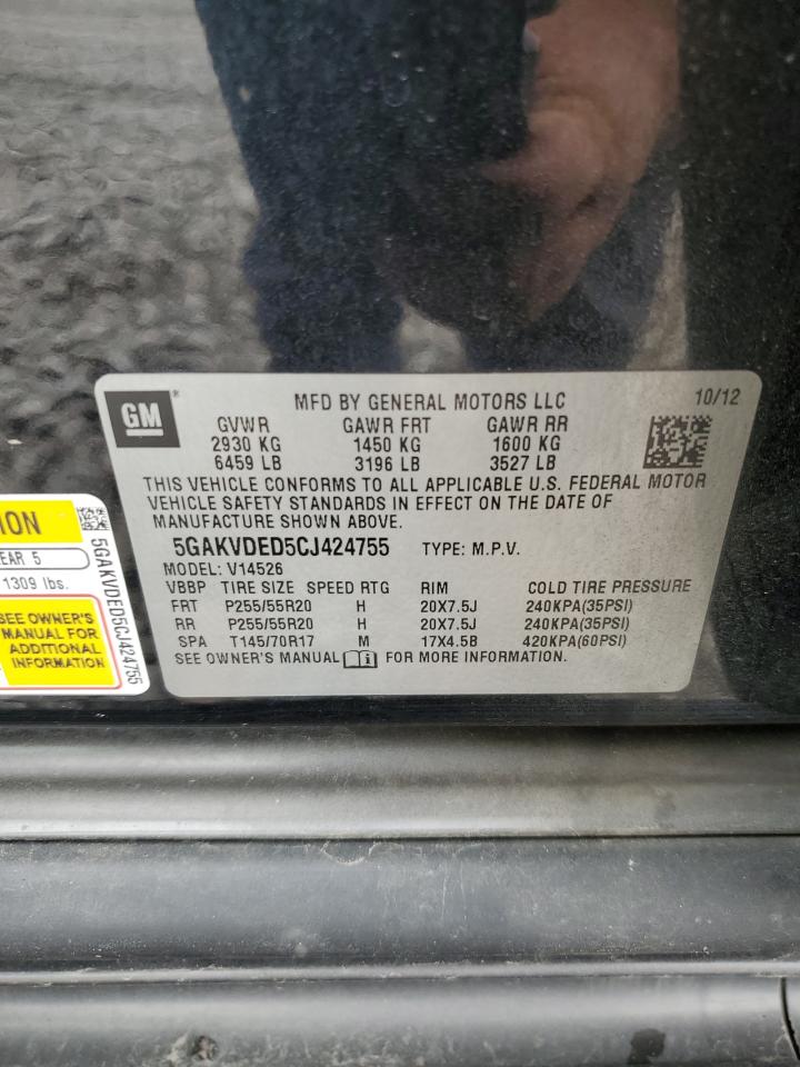 2012 Buick Enclave VIN: 5GAKVDED5CJ424755 Lot: 64577375