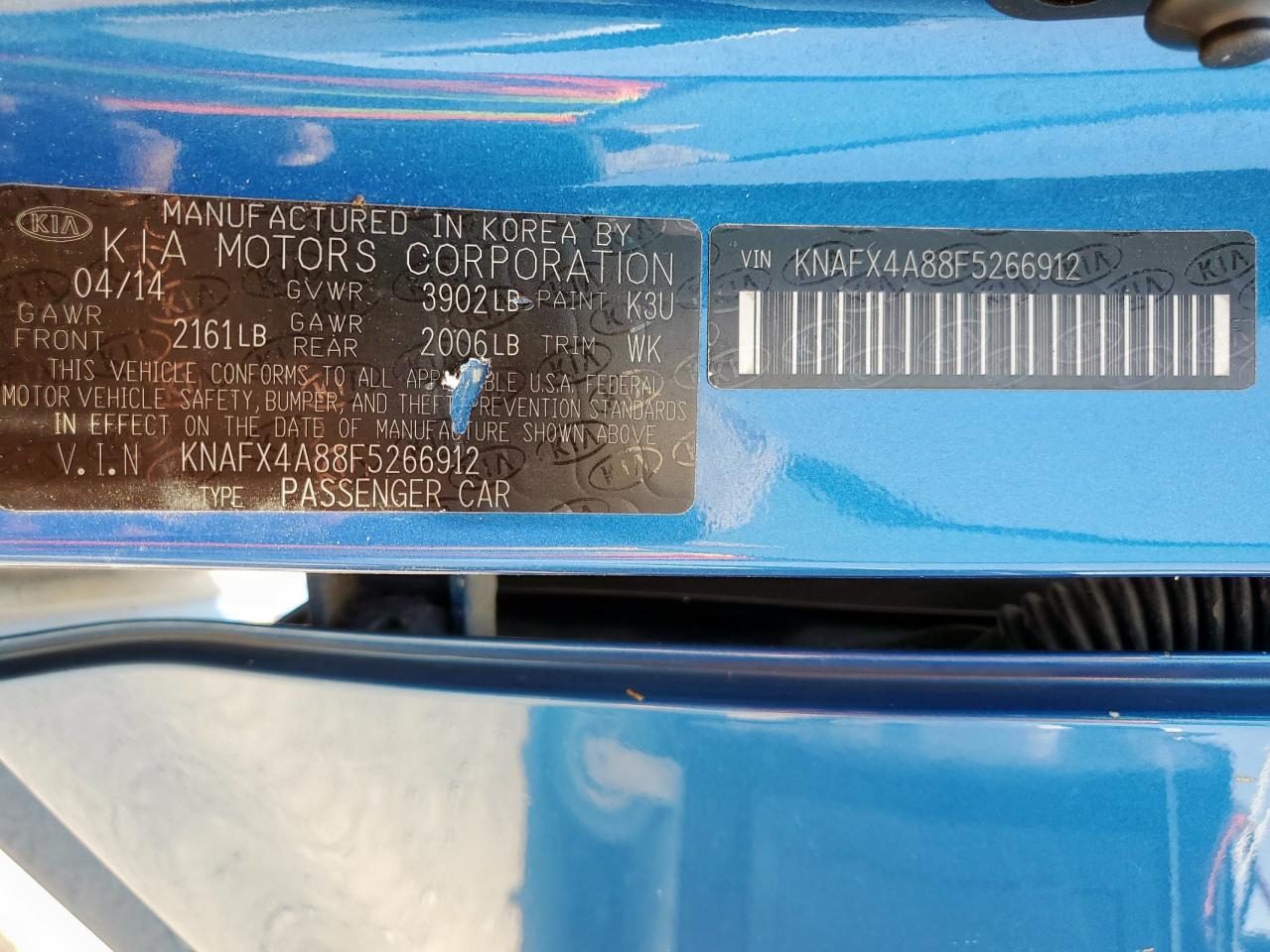 2015 Kia Forte Ex VIN: KNAFX4A88F5266912 Lot: 65326465