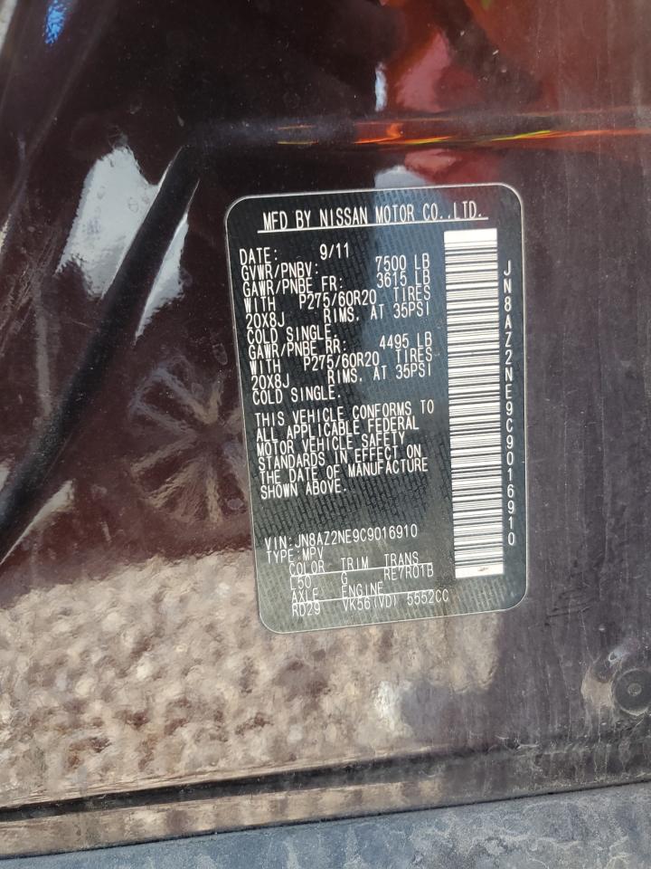 2012 Infiniti Qx56 VIN: JN8AZ2NE9C9016910 Lot: 63786535