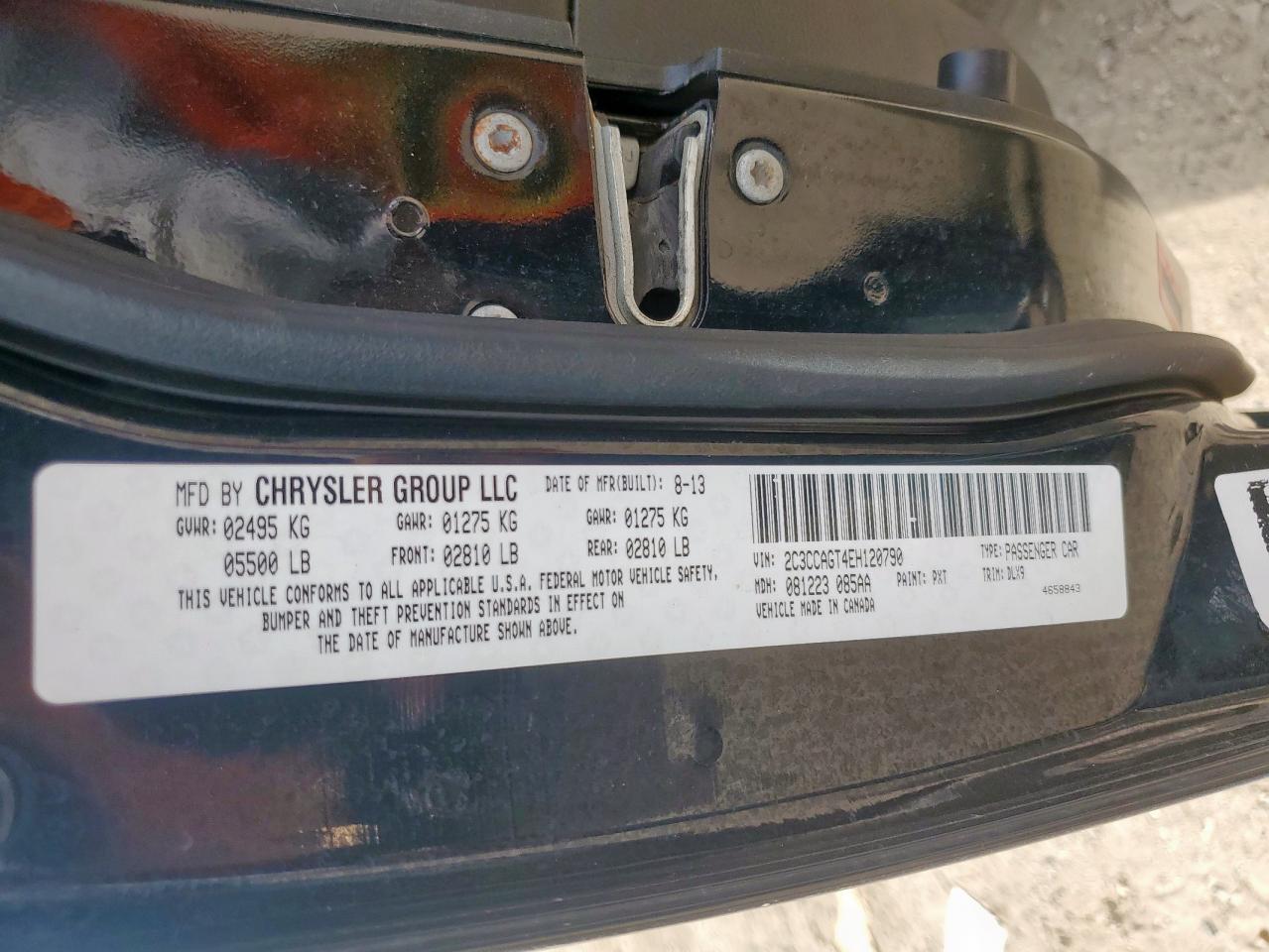 2014 Chrysler 300 S VIN: 2C3CCAGT4EH120790 Lot: 63045675