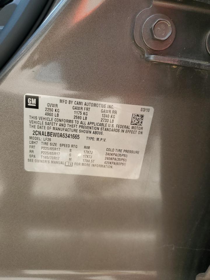 2010 Chevrolet Equinox Ls VIN: 2CNALBEW0A6341665 Lot: 64584065