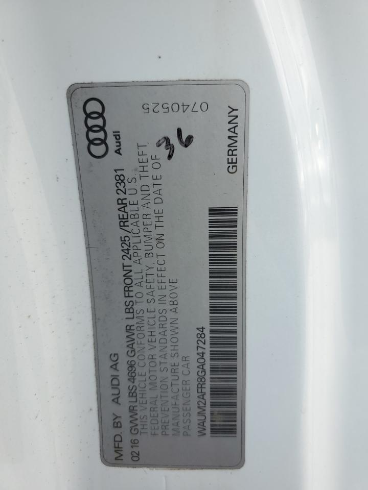 2016 Audi A5 Premium Plus S-Line VIN: WAUM2AFR8GA047284 Lot: 63396505