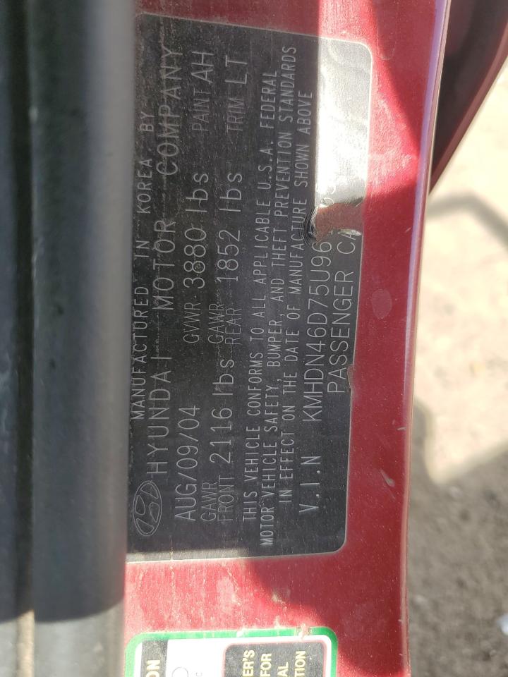 kmhdn46d75u961355 KMHDN46D75U961355 2005 Hyundai Elantra Gls