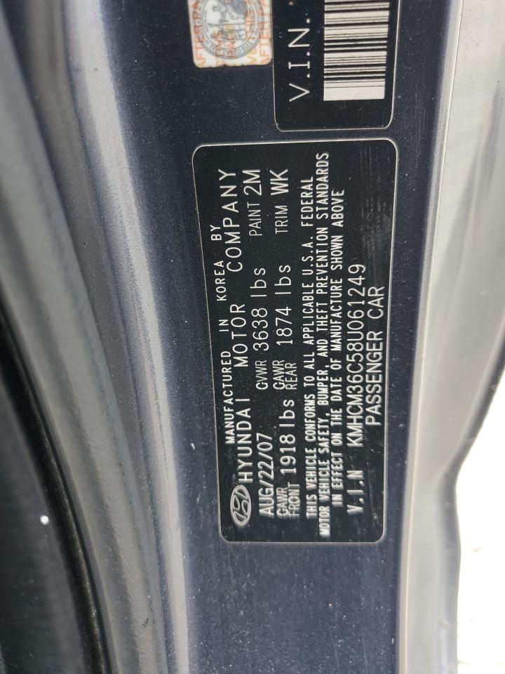 2008 Hyundai Accent Gs VIN: KMHCM36C58U061249 Lot: 63623735
