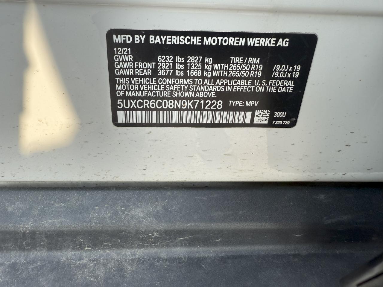 2022 BMW X5 xDrive40I VIN: 5UXCR6C08N9K71228 Lot: 65452435