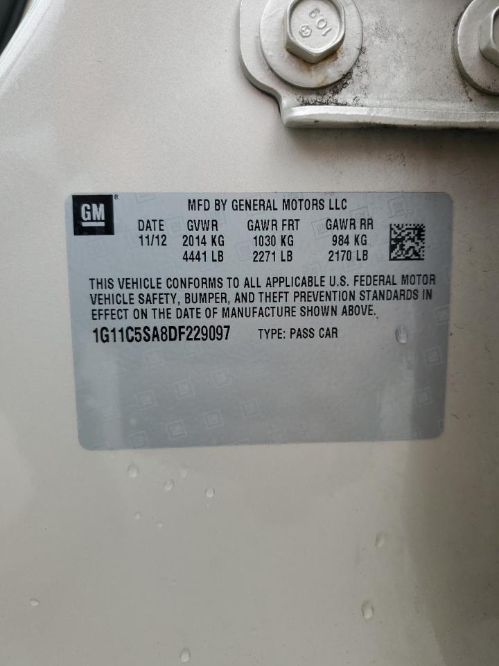 2013 Chevrolet Malibu 1Lt VIN: 1G11C5SA8DF229097 Lot: 65401535