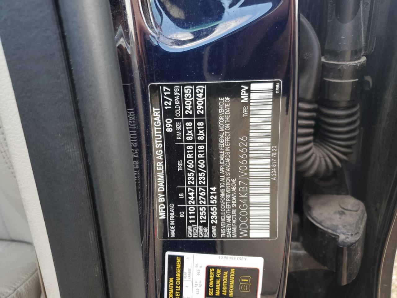 2018 Mercedes-Benz Glc 300 4Matic VIN: WDC0G4KB7JV066626 Lot: 63706785