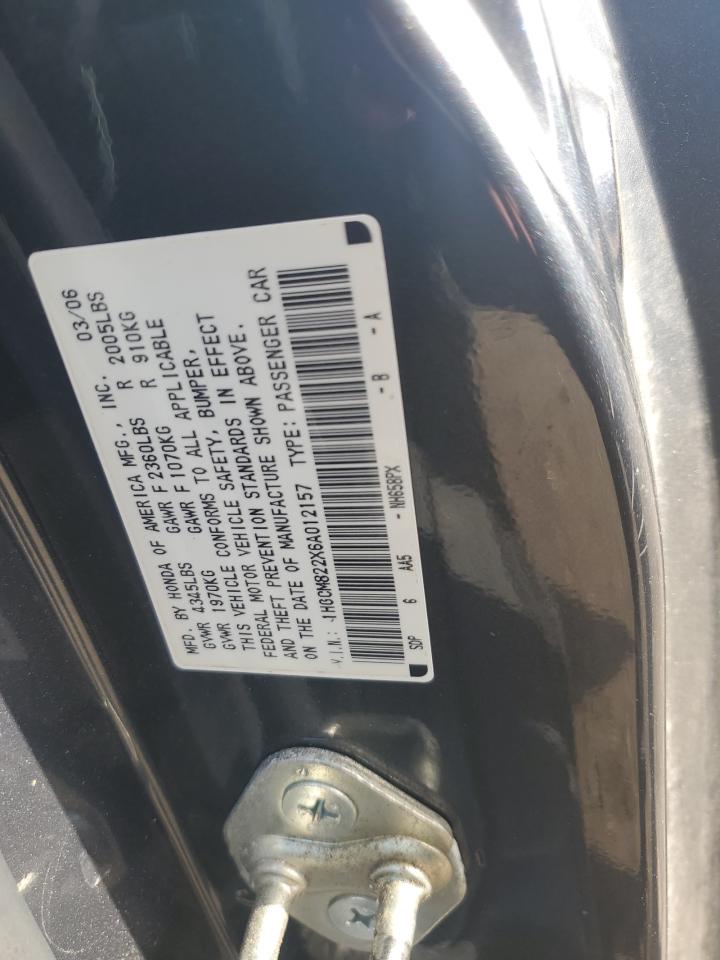 2006 Honda Accord Lx VIN: 1HGCM822X6A012157 Lot: 64319835