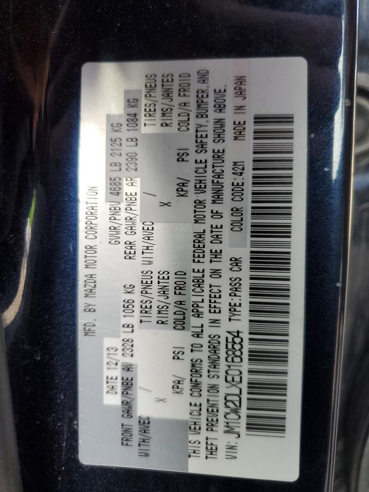 2014 Mazda 5 Grand Touring VIN: JM1CW2DLXE0168554 Lot: 61891125