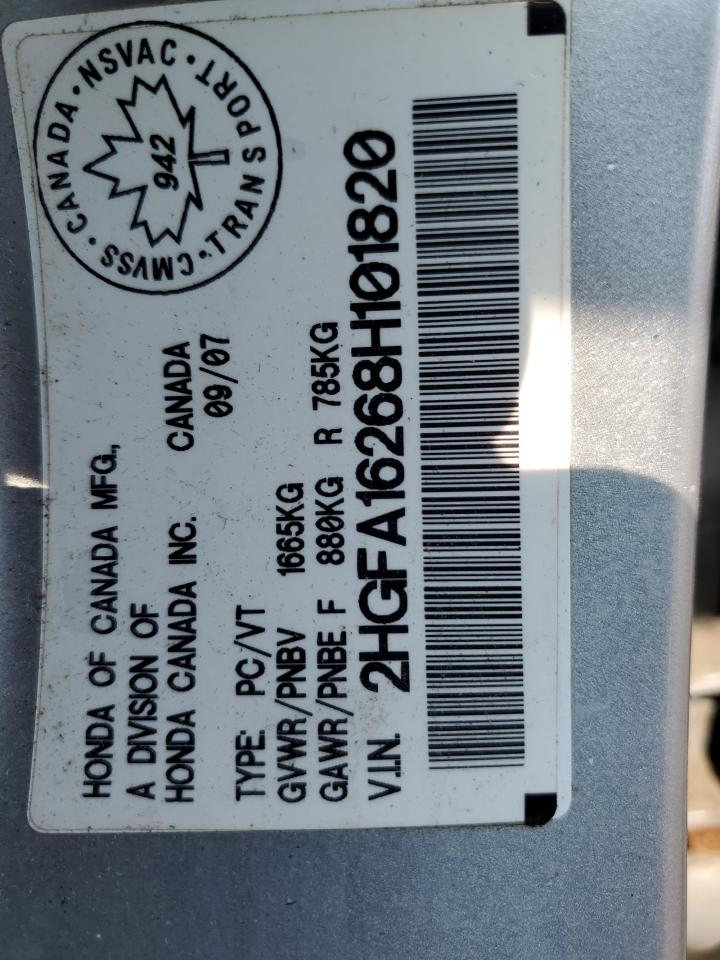 2008 Honda Civic Dx VIN: 2HGFA16268H101820 Lot: 65992445