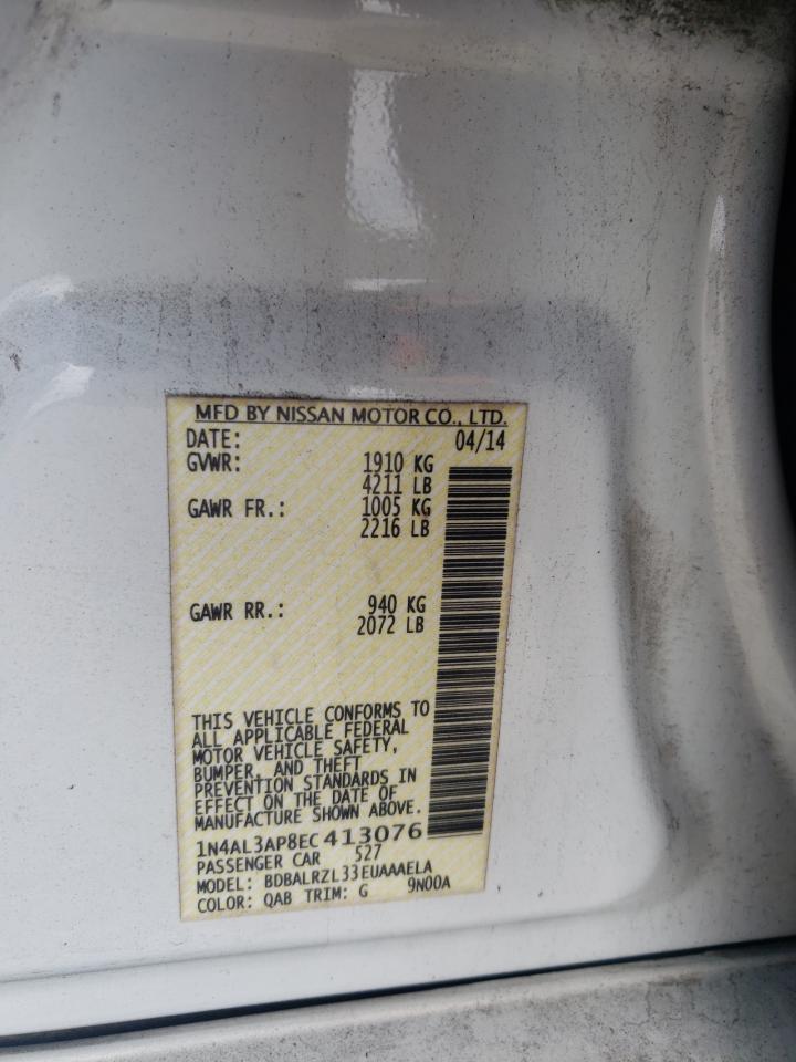 2014 Nissan Altima 2.5 VIN: 1N4AL3AP8EC413076 Lot: 63490435