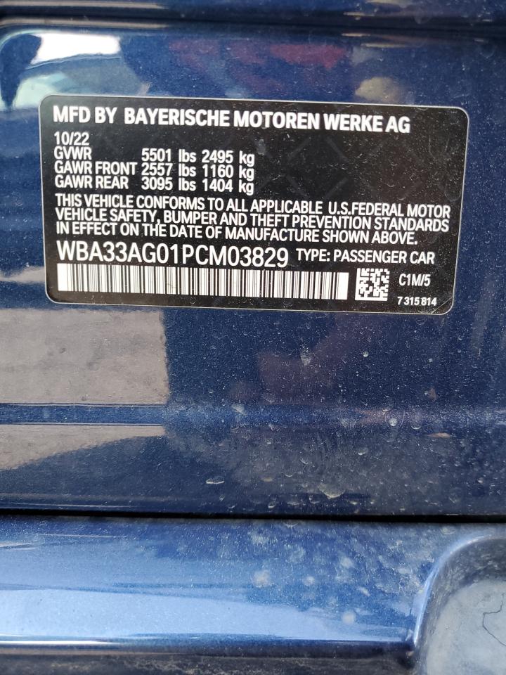 2023 BMW 530Xe VIN: WBA33AG01PCM03829 Lot: 64137985