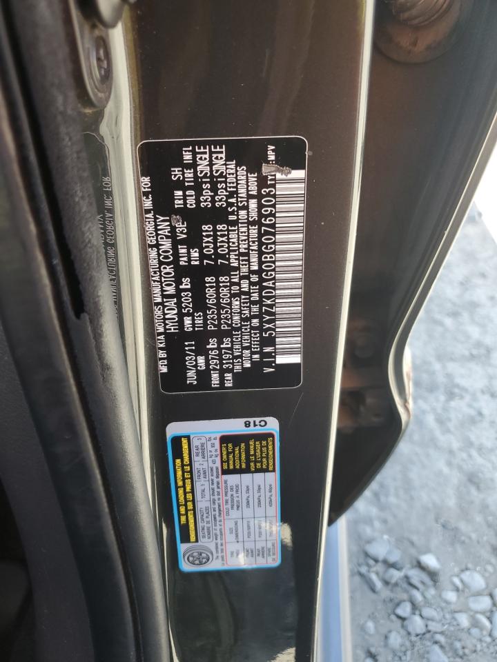 2011 Hyundai Santa Fe Limited VIN: 5XYZKDAG0BG076903 Lot: 65478485