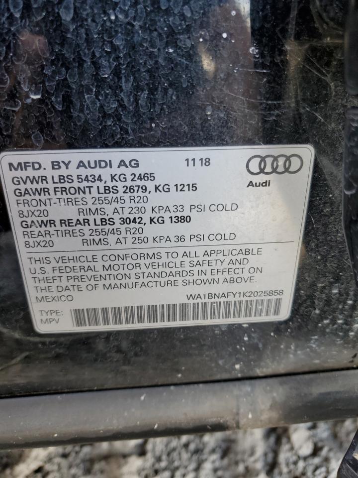 2019 Audi Q5 Premium Plus VIN: WA1BNAFY1K2025858 Lot: 63026755
