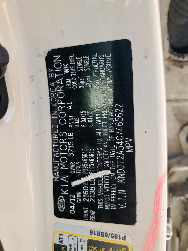 2012 Kia Soul VIN: KNDJT2A54C7465622 Lot: 63480745