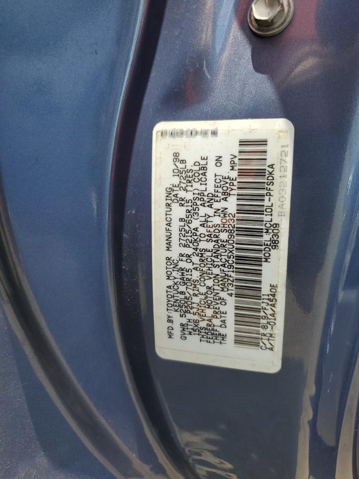 1999 Toyota Sienna Ce VIN: 4T3ZF19C5XU098232 Lot: 63113715