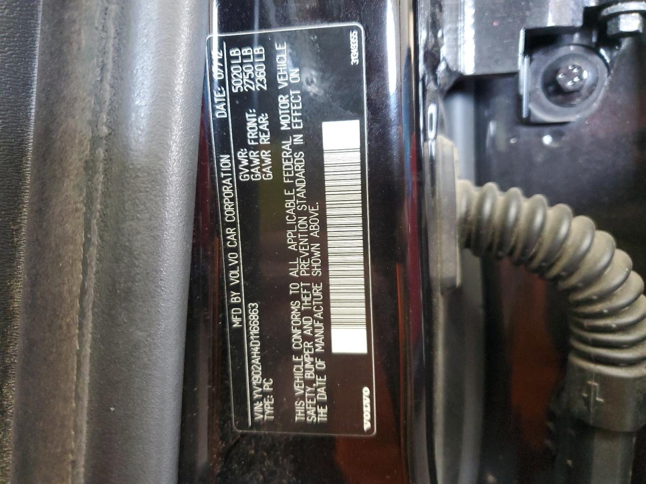 2013 Volvo S80 T6 VIN: YV1902AH4D1166863 Lot: 65023245