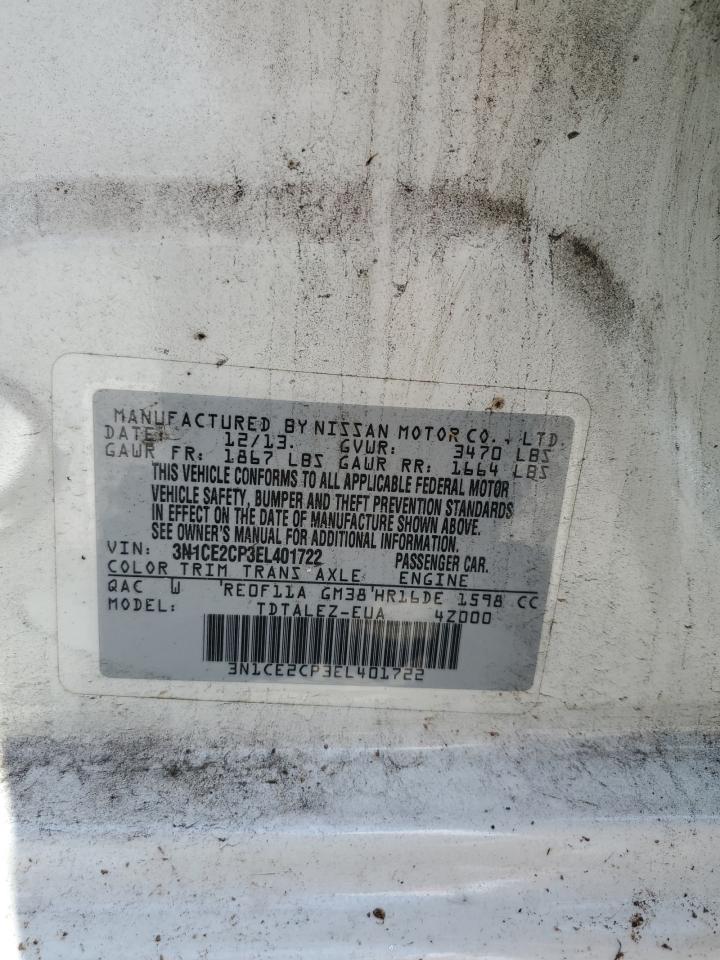 2014 Nissan Versa Note S VIN: 3N1CE2CP3EL401722 Lot: 66037565