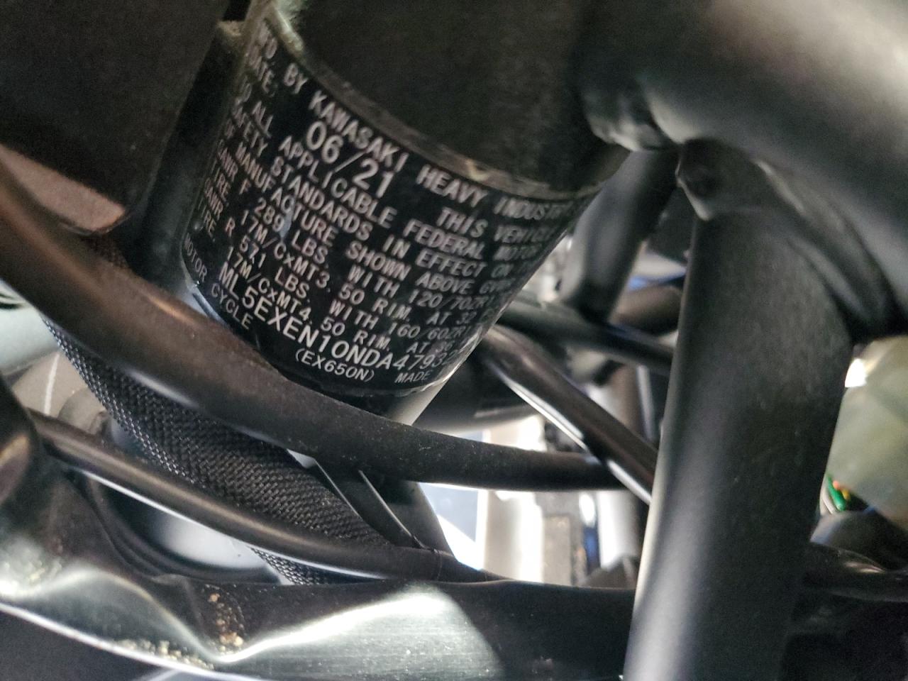 2022 Kawasaki Ex650 N VIN: ML5EXEN10NDA47932 Lot: 62723755