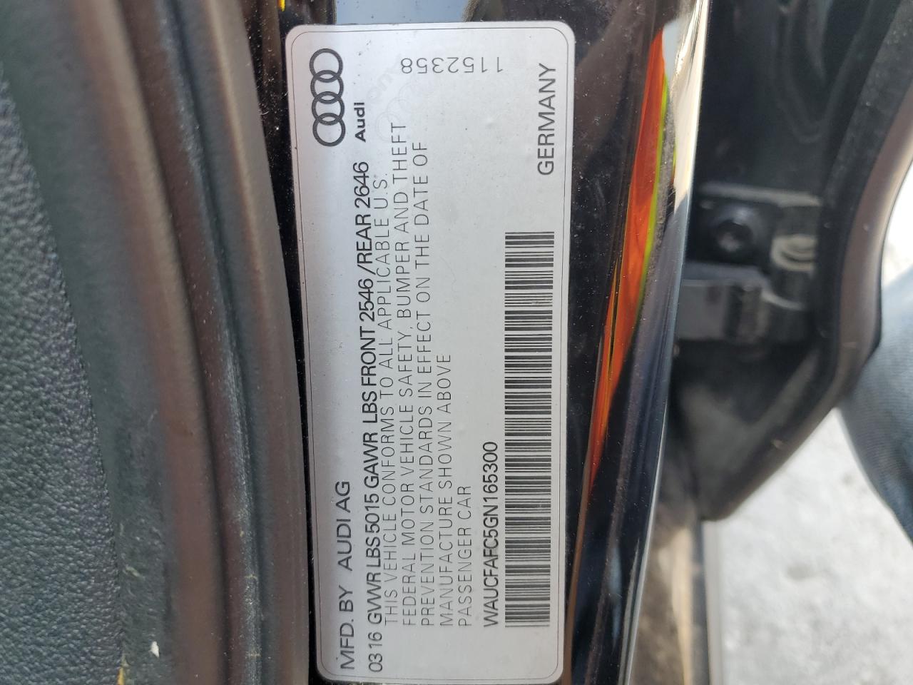 2016 Audi A6 Premium VIN: WAUCFAFC5GN165300 Lot: 63780385