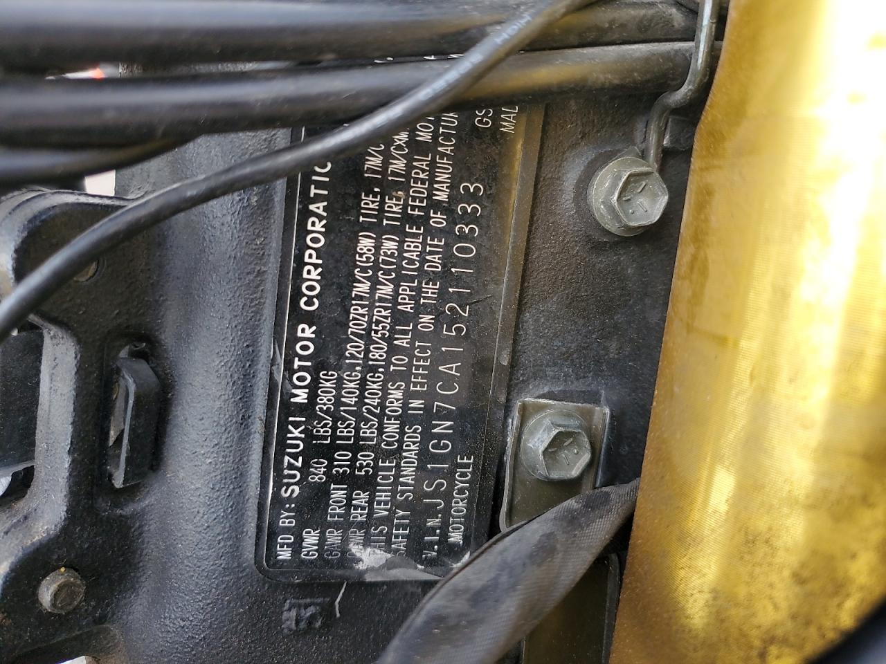 js1gn7ca152110333 JS1GN7CA152110333 2005 Suzuki Gsx-R600 K