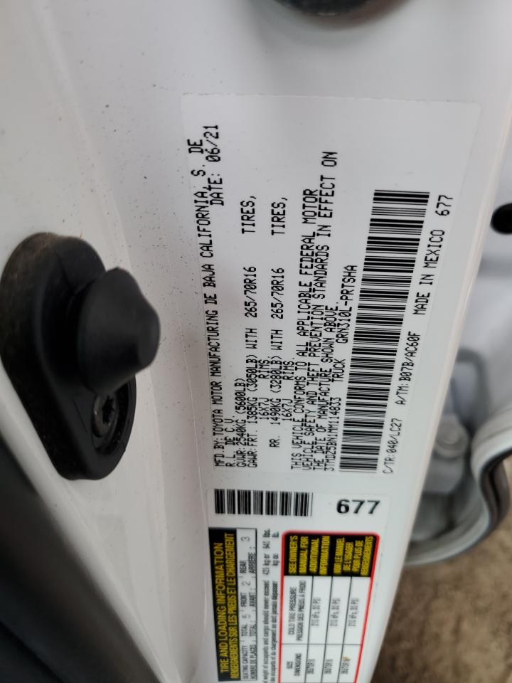 2021 Toyota Tacoma Double Cab VIN: 3TMDZ5BN1MM114833 Lot: 64948935