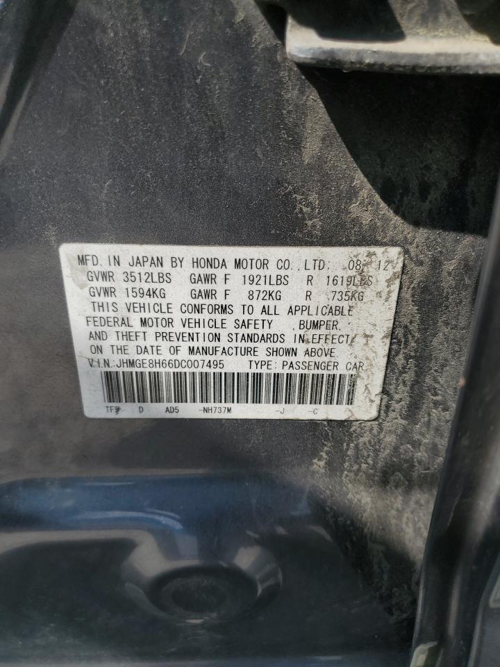 2013 Honda Fit Sport VIN: JHMGE8H66DC007495 Lot: 64084655