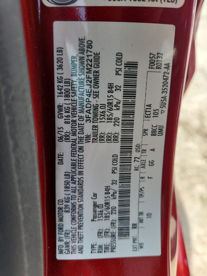 2015 Ford Fiesta Se VIN: 3FADP4EJ2FM221780 Lot: 64968745