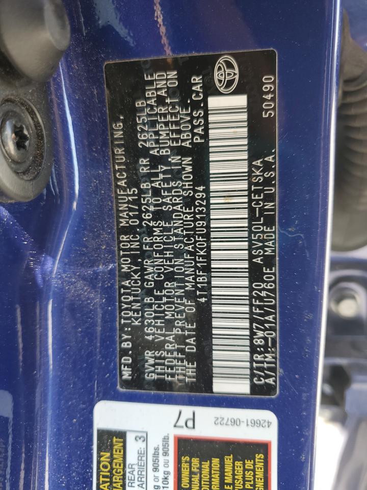 2015 Toyota Camry Le VIN: 4T1BF1FK0FU913294 Lot: 65184635