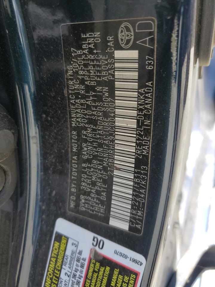 2018 Toyota Corolla L VIN: 2T1BURHE9JC004007 Lot: 65885115