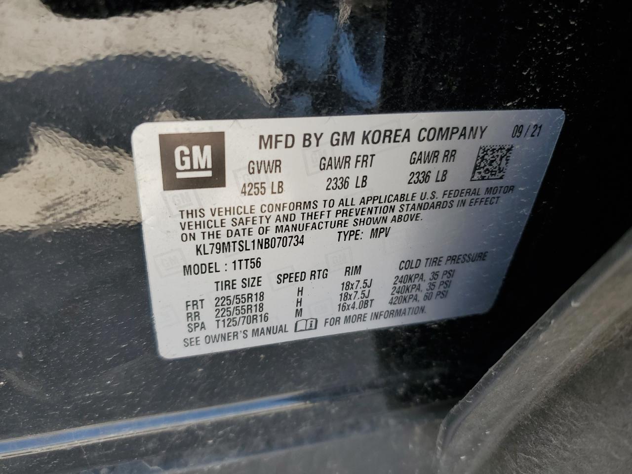 kl79mtsl1nb070734 KL79MTSL1NB070734 2022 Chevrolet Trailblazer Rs