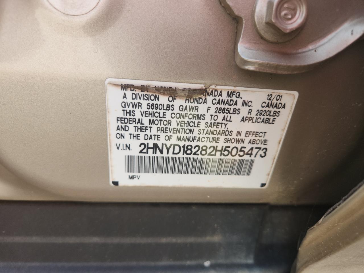 2hnyd18282h505473 2HNYD18282H505473 2002 Acura Mdx