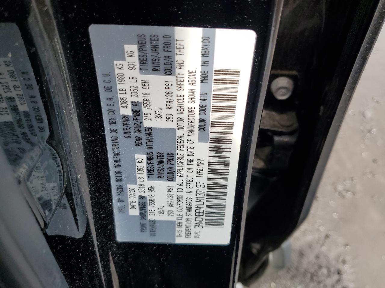 2020 Mazda Cx-30 Premium VIN: 3MVDMBEM1LM137137 Lot: 62693565