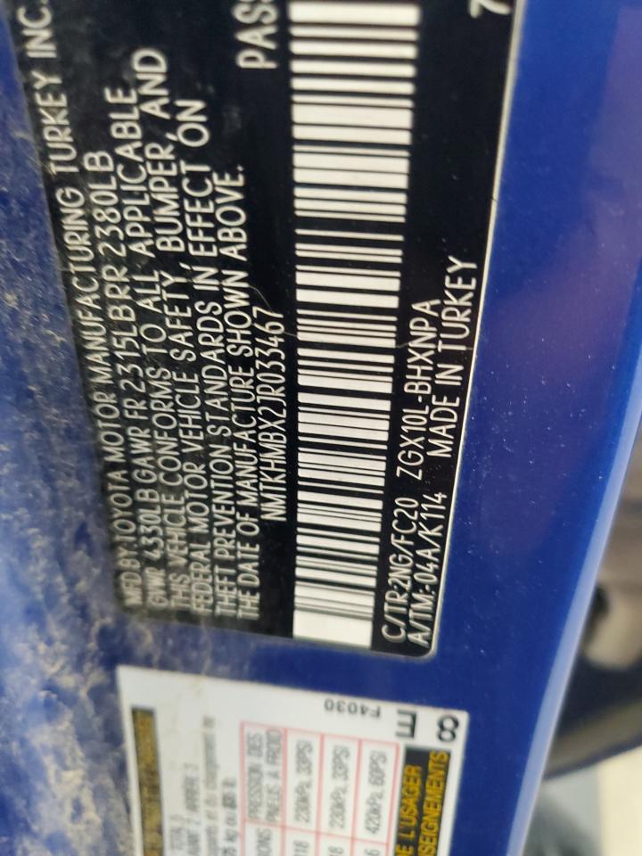 2018 Toyota C-Hr Xle VIN: NMTKHMBX2JR033467 Lot: 66118645