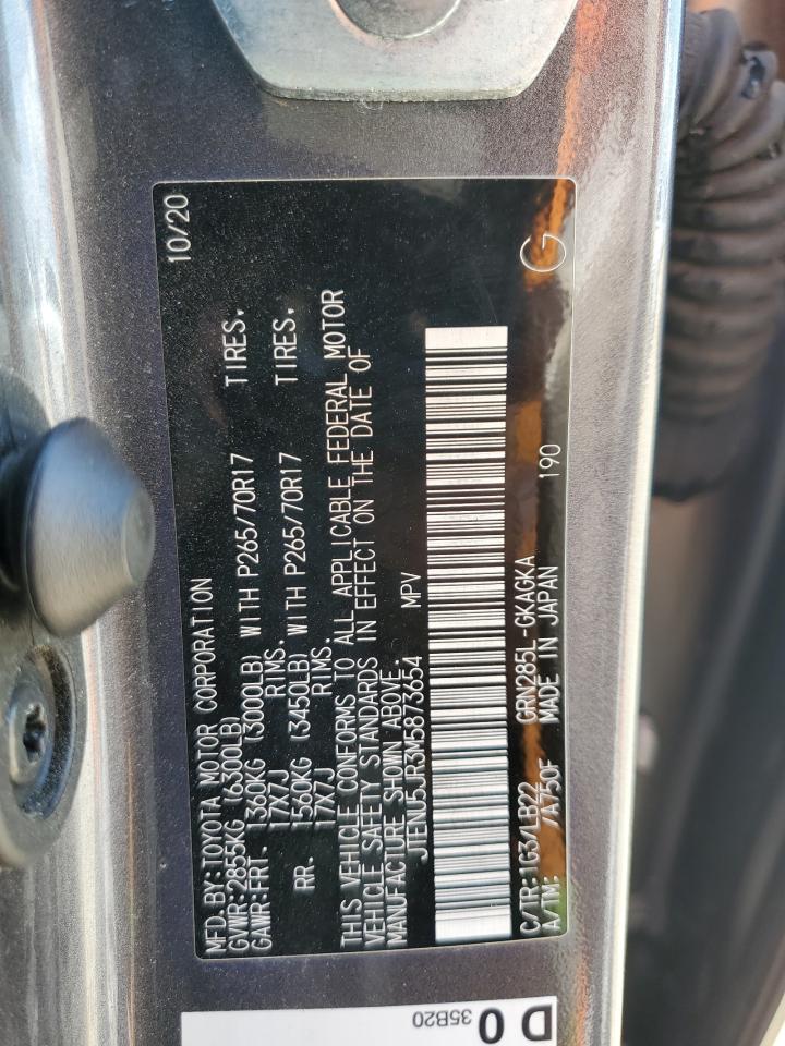 2021 Toyota 4Runner Sr5/Sr5 Premium VIN: JTENU5JR3M5873654 Lot: 64690535